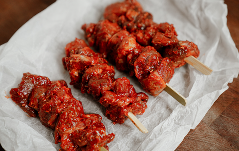 Minted lamb kebab